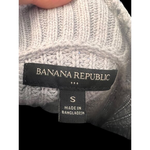 Banana Republic Cardigan Sweater Womens Small Gray Button-Up Cotton Blend Knit - Picture 6 of 6